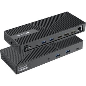 WAVLINK USB C Docking Station 3 Monitors, 12-in-1 DisplayLink Docking Station wi